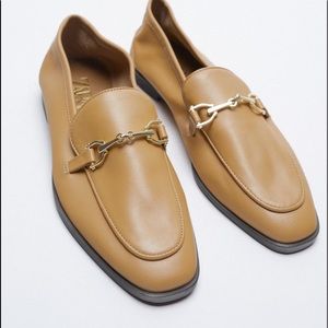NWT ZARA Flat leather loafers